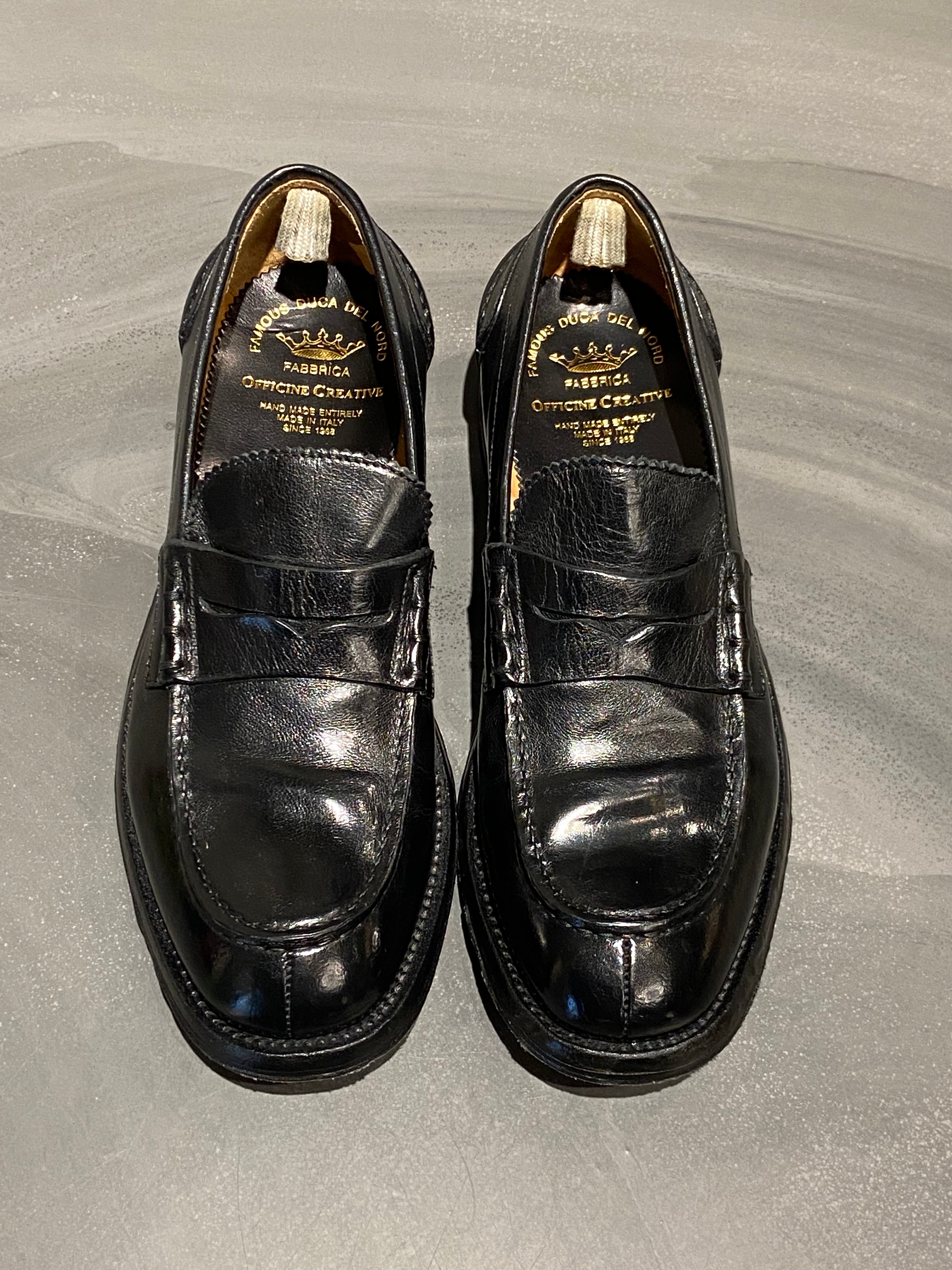 OFFICINE CREATIVE Intrecciato Leather Black 43/10 US Woven $1200 Penny Loafer BV OFFICINE CREATIVE RUGGED/004 LOAFER BLACK – Daniele Dentici Men main image 2