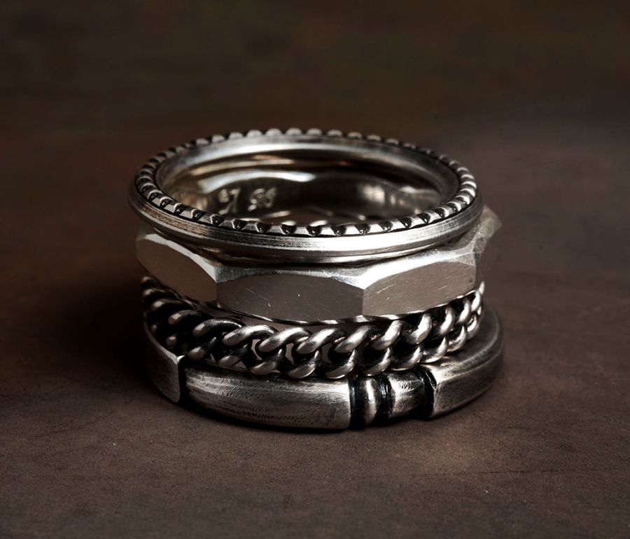 WERKSTATT:MÜNCHEN M1188 4 RING COMBI FACETTES – Daniele Dentici Men